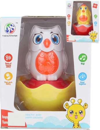 Rolly-Polly kuřátko / sovička baby zvířátko kývací s rolničkou pro miminko 2 druhy Rolly-Polly kuřátko / sovička baby zvířátko kývací s rolničkou pro miminko 2 druhy