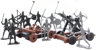 Rytíři akční figurky 6cm s bojovými vozy herní set v sáčku