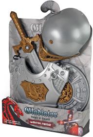 Rytířská sada velká dětská meč se štítem helmou a brněním plast