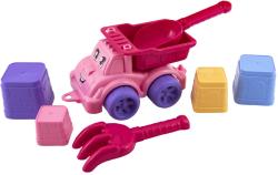 Sada na písek baby autíčko s očima s formičkami a 2 nástroji 2 barvy