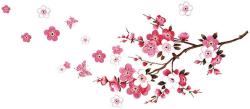 Samolepka na zeď Sakura třešňový květ samolepicí nástěnná dekorace