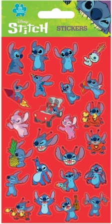Samolepky Lilo a Stitch 25ks opakovane použiteľné 1 arch Samolepky Lilo a Stitch 25ks opakovane použiteľné 1 arch