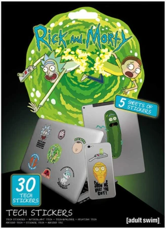 Samolepky technické Rick a Morty set 5 listů 30ks Samolepky technické Rick a Morty set 5 listů 30ks