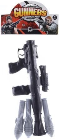 Samopal detský raketomet plastový herný set so 3 strelami Samopal detský raketomet plastový herný set so 3 strelami