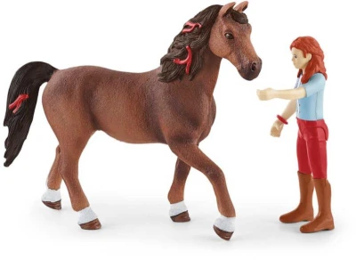 Schleich Hannah na koni figurka ručně malovaná herní set s doplňky plast