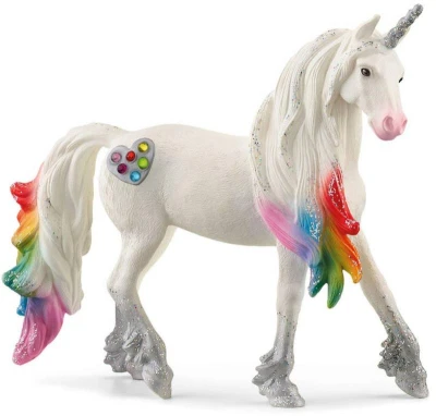 Schleich Koník Bayala jednorožec hřebec srdíčkový duhový figurka ručně malovaná