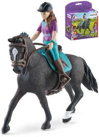Schleich Lisa na koni figurka ručně malovaná herní set s doplňky plast