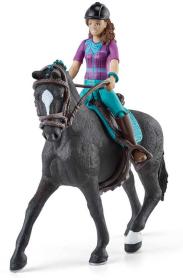 Schleich Lisa na koni figurka ručně malovaná herní set s doplňky plast