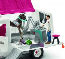 SCHLEICH Mobilní veterinární klinika set s klisnou a ošetřovatelem plast