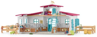 Schleich Stáj u jezera herní set se 3 koníky a 2 figurkami s doplňky plast