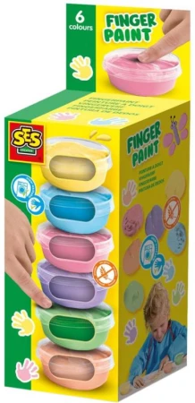 SES Creative Barvy pastelové prstové baby set 6x 45ml v kelímku
