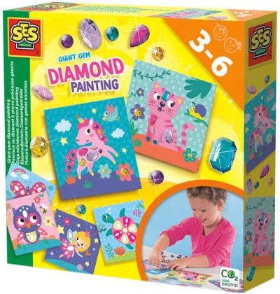SES Creative Diamantová zvířátka malování a tvoření kreativní set v krabici SES Creative Diamantová zvířátka malování a tvoření kreativní set v krabici