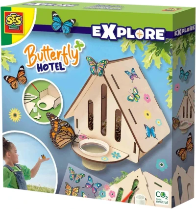 SES Creative DŘEVO Motýlí hotel kreativní set domek pro motýly