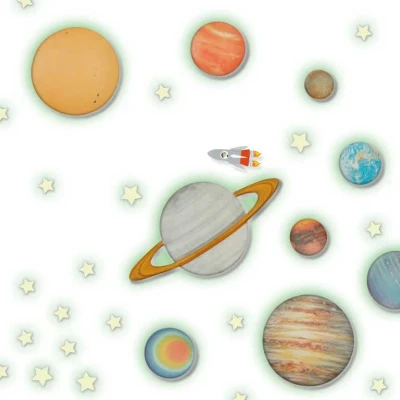 SES Creative Explore Svítící planety dekorace nálepky svítící ve tmě