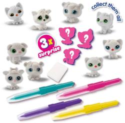 SES Creative Foukací fixy set 4 barvy + 3 koťátka s překvapením