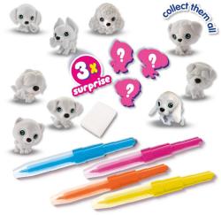 SES Creative Foukací fixy set 4 barvy + 3 štěňátka s překvapením