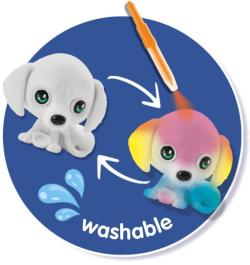 SES Creative Foukací fixy set 4 barvy + 3 štěňátka s překvapením