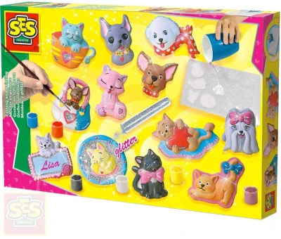 SES Creative Kreativní set malování a odlévání ze sádry psi a kočky SES Creative Kreativní set malování a odlévání ze sádry psi a kočky