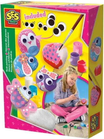 SES Creative Malování kamínků s očima pro dívky kreativní set v krabici SES Creative Malování kamínků s očima pro dívky kreativní set v krabici