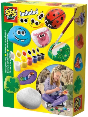 SES Creative Maľovanie na kamienky kreatívna sada pre dievčatá v krabici SES Creative Maľovanie na kamienky kreatívna sada pre dievčatá v krabici