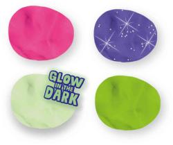 SES Creative Modelína baby svietiaca v tme vegan set 4 neónové farby 4x90g
