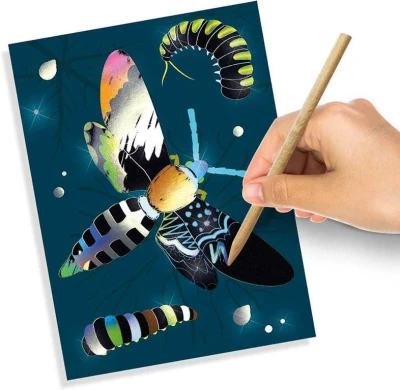 SES Creative Obrázky vyškrabávací holografické set 6 karet s rydlem
