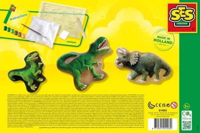 SES Creative Odlévání a malování ze sádry set s formičkami dinosauři