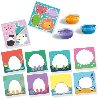 SES Creative Prstové barvy baby kreativní set dobarvování zvířátek