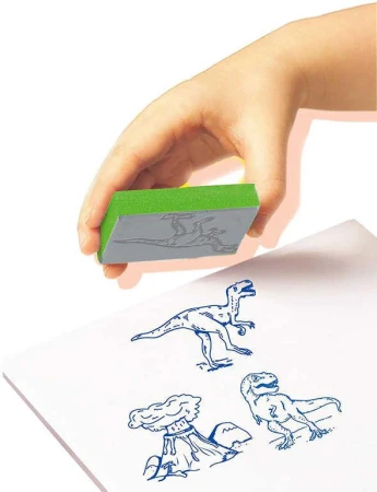 SES Creative Razítka dětská dinosauři kreativní set 11ks s pastelkami