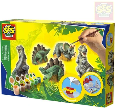 SES Creative Sádroví dinosauři kreativní set k odlévání z gumové formy SES Creative Sádroví dinosauři kreativní set k odlévání z gumové formy