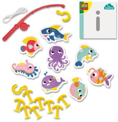 SES Creative Tiny Talents hra baby rybolov vodolepky set 8ks do vany