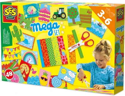 SES Creative Vystřihování kreativní mega set s nůžkami v krabici