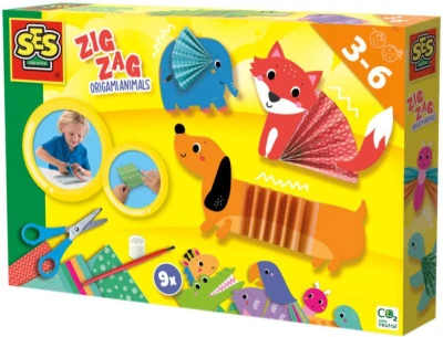 SES Creative Zvířátka origami Cik-Cak kreativní set skládačka v krabici