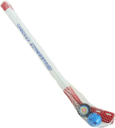 Set 2 plastové hokejky 75cm s míčkem a pukem florbalky v síťce Set 2 plastové hokejky 75cm s míčkem a pukem florbalky v síťce
