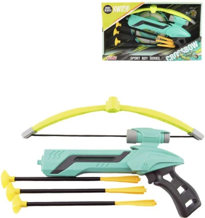 Set pistole plastová kuše s lukem 25cm + 3 soft šípy s přísavkou v krabici Set pistole plastová kuše s lukem 25cm + 3 soft šípy s přísavkou v krabici