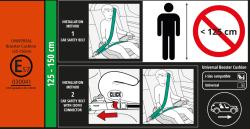 SEVEN Autosedačka podsedák ISOFIX 125-150cm STITCH R129