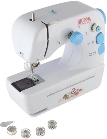 Šicí dětský stroj 25cm set s doplňky kovový na trafo / baterie Světlo Zvuk