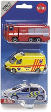 Siku Autíčko záchranné složky set 3ks český design kov na kartě Siku Autíčko záchranné složky set 3ks český design kov na kartě