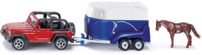 Siku Blister Auto terénní vůz set s přívěsem a koněm kovový model 1651 Siku Blister Auto terénní vůz set s přívěsem a koněm kovový model 1651