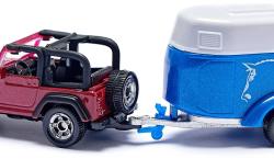 Siku Blister Auto terénní vůz set s přívěsem a koněm kovový model 1651