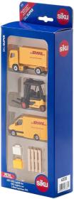 Siku Logistický set 2 vozidla DHL s vysokozdvižným vozíkem a doplňky kov 6335