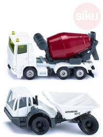 Siku Stroje stavební set 2ks míchačka + nákladní auto kov 1692