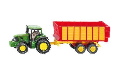 Siku Traktor John Deere s přívěsem na siláž kovový 1650 Siku Traktor John Deere s přívěsem na siláž kovový 1650