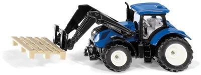 Siku Traktor New Holland set s paletovými vidlemi + paleta model kov 1544