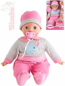 Simba Baby panenka Laura interaktivní miminko na baterie set s doplňky Zvuk Simba Baby panenka Laura interaktivní miminko na baterie set s doplňky Zvuk