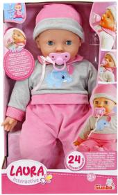 Simba Baby panenka Laura interaktivní miminko na baterie set s doplňky Zvuk