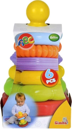 Simba Baby pyramida navlékací věžička 20cm s kroužky plast pro miminko