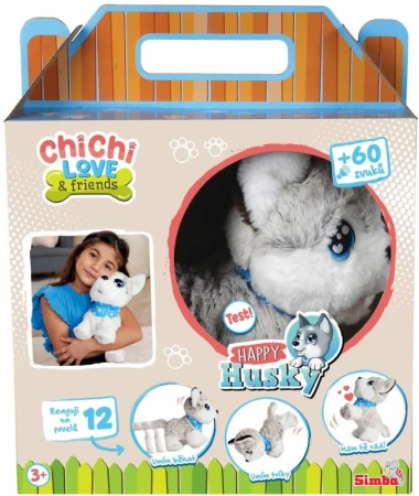 Simba Chi Chi Love Happy Husky interaktivní pejsek na baterie Zvuk