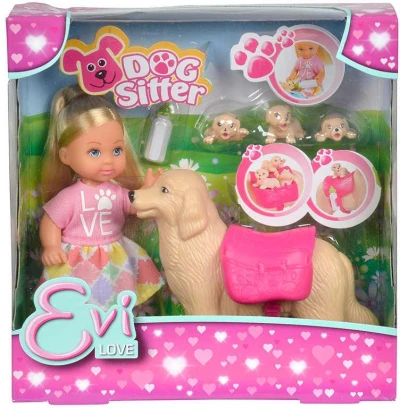 Simba Evi Love panenka Evička 12cm set s pejskem a šťěňátky