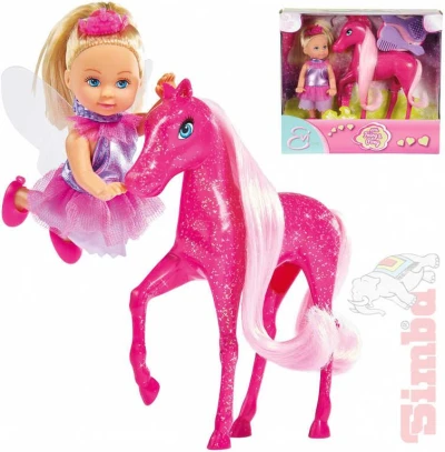 Simba Evička bábika víla 12cm česací set s poníkom a doplnkami Simba Evička bábika víla 12cm česací set s poníkom a doplnkami